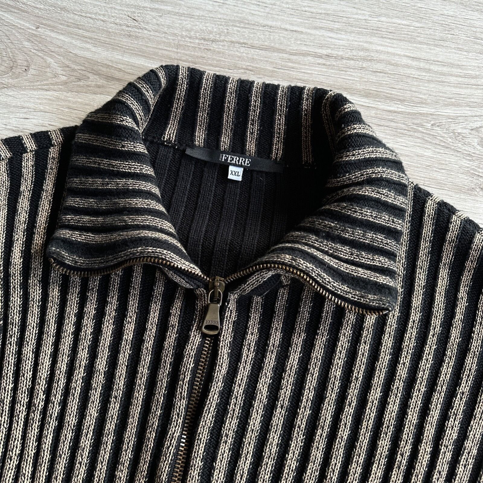 GF Ferre Ferre Jeans Vintage Y2K Ribbed Knitted Sweater 9262AC Size US XL / EU 56 / 4 - 3 Thumbnail