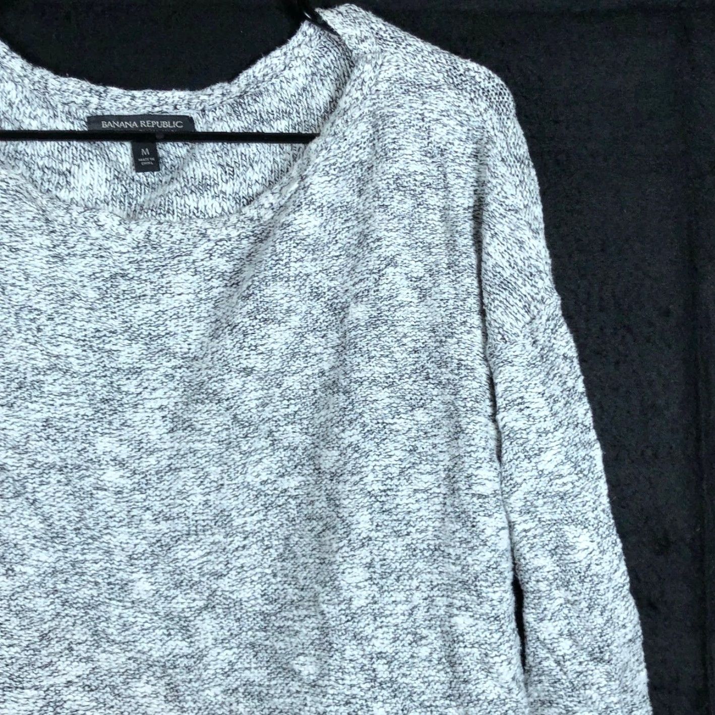 Banana Republic Banana Republic Womens Sweater Gray Black Italian Yarn Long Sleeve Medium Size M / US 6-8 / IT 42-44 - 5 Thumbnail