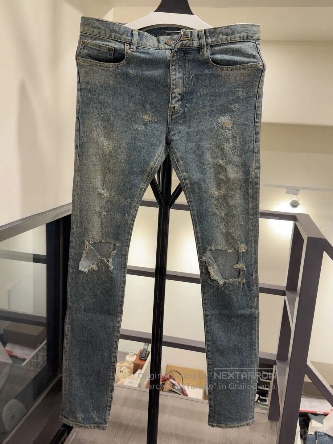 Saint Laurent Paris Saint Laurent Distressed Denim Pants. Size US 31 - 1 Thumbnail