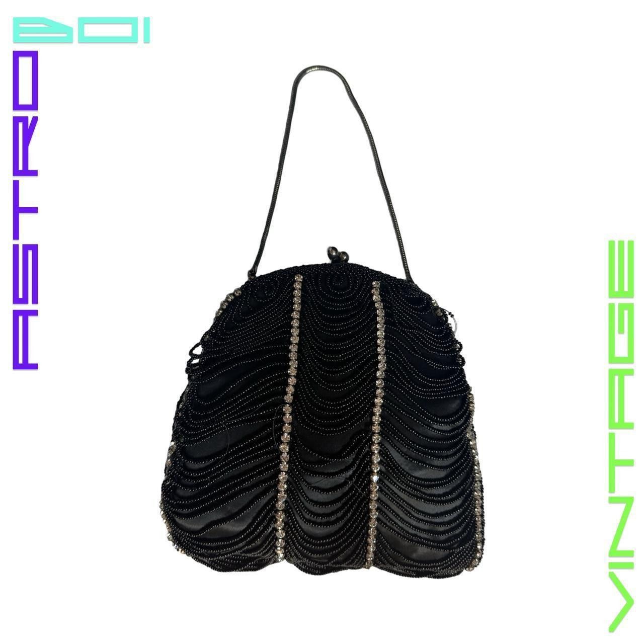 Other VINTAGE 20'S STYLE BLACK BEADED DIAMONTE EVENING PURSE Size ONE SIZE - 5 Thumbnail