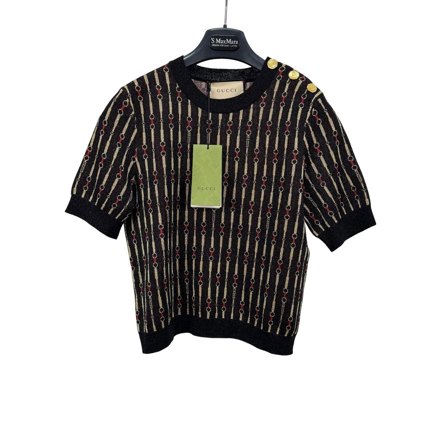 Gucci Gucci Horsebit Pattern Knit Top Size S Size S / US 4 / IT 40 - 1 Thumbnail