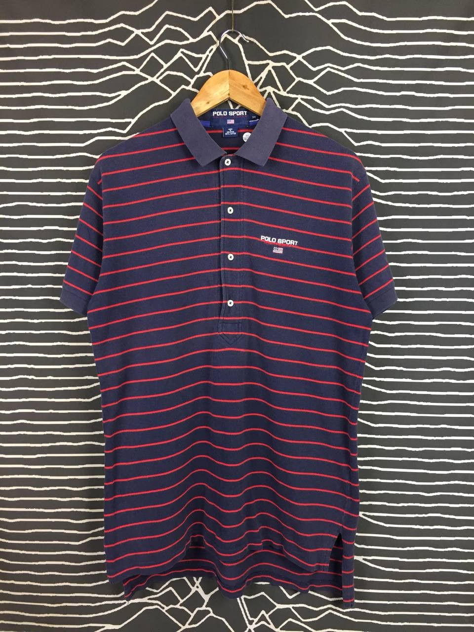 Polo Ralph Lauren Vtg Polo Sport Ralph Lauren Embroidered Logo Stripe Polo Tee Size US M / EU 48-50 / 2 - 1 Thumbnail