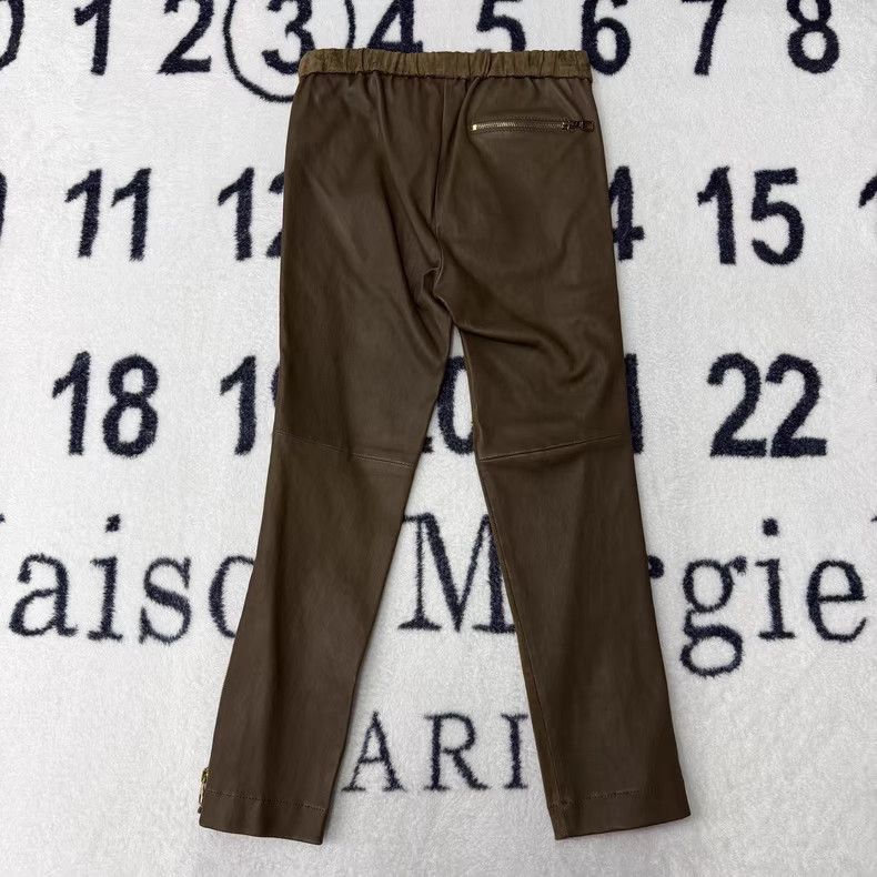 Louis Vuitton Olive Green Suede and Lambskin Paneled Trousers Q10 Size US 36 / EU 52 - 4 Thumbnail