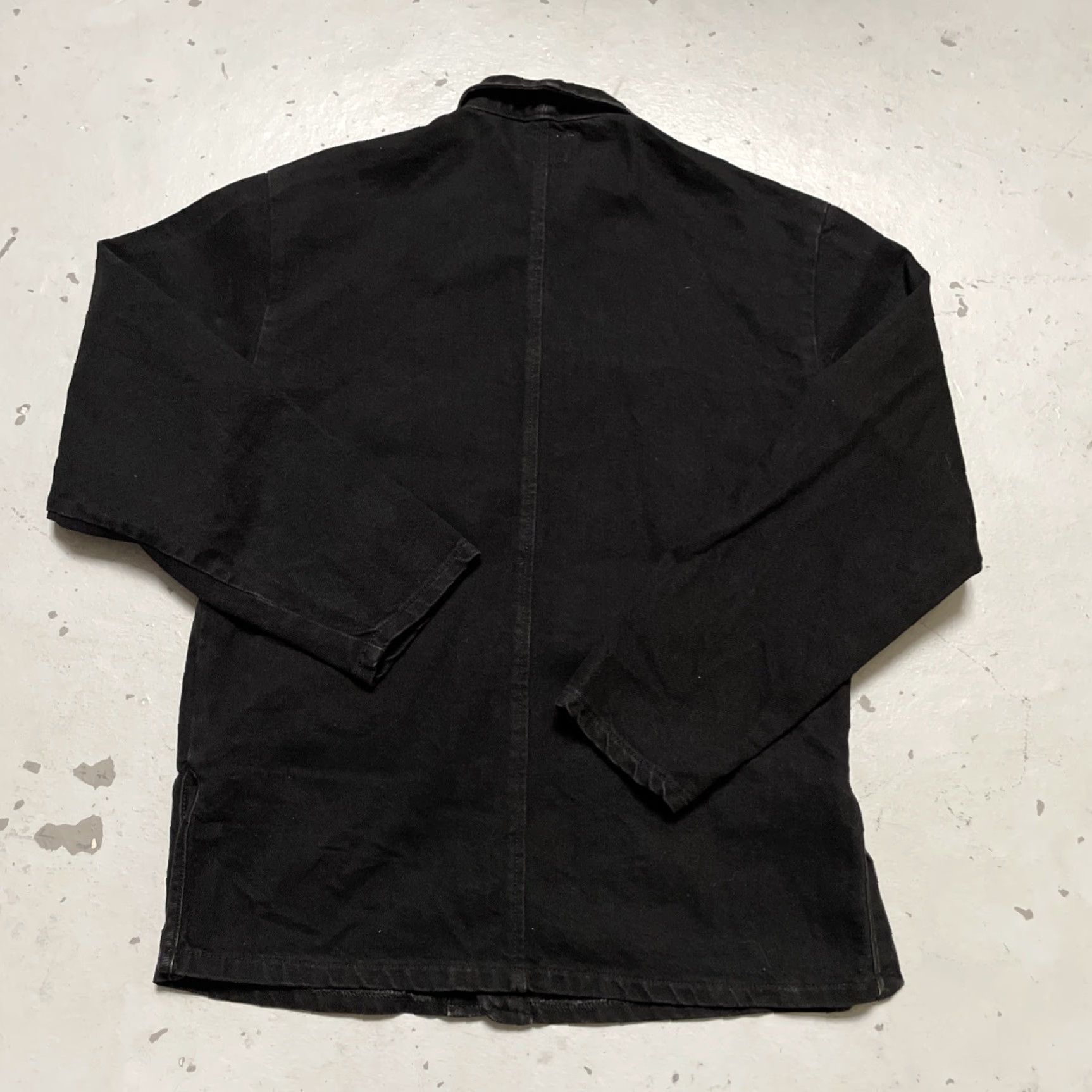 Vintage Imperfects Denim Shirt Jacket Shawl Collar Chore Style USA Made XS Black Unisex Adults Military Jacket Workwear Heritage 90s? Size US XS / EU 42 / 0 - 7 Thumbnail