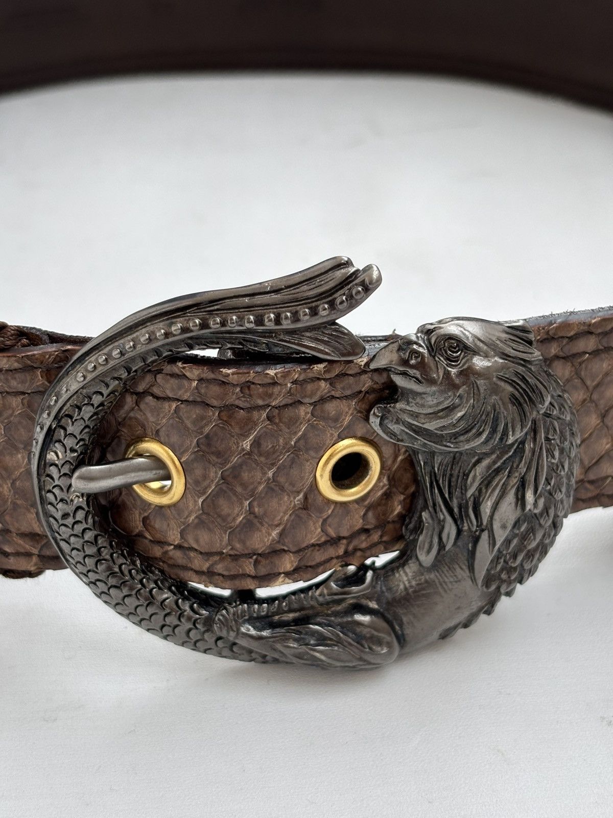 Roberto Cavalli Exotic Leather Eagle Buckle Belt Size ONE SIZE - 1 Thumbnail