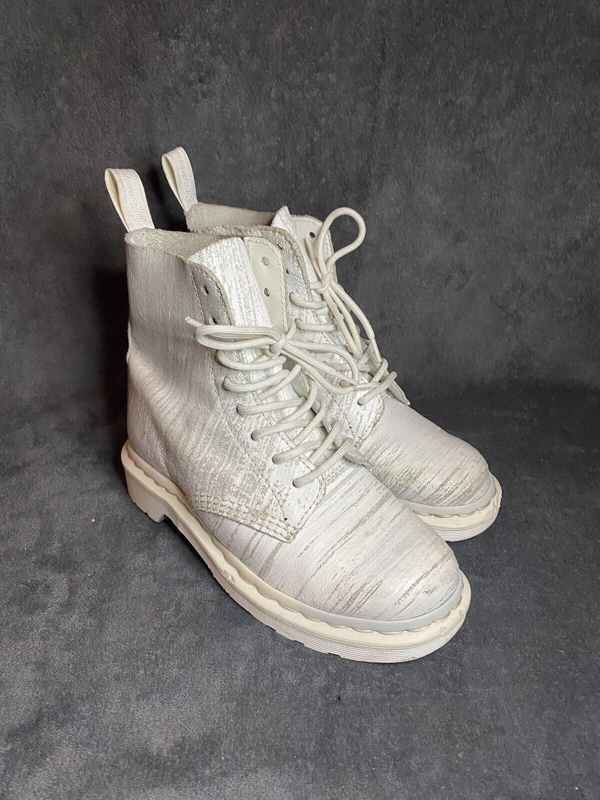Dr. Martens Dr Martens Pascal Painter White Combat Boots US L6, US M4 Size US 6 / IT 36 - 1 Thumbnail