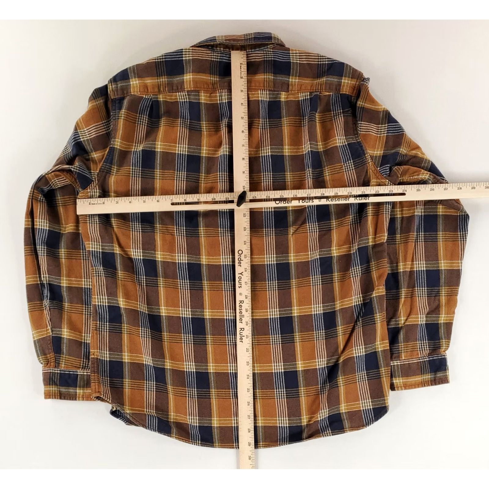 Wallace & Barnes Wallace & Barnes Shirt Flannel Button Up Plaid Brown Blue Slim Fit Mens XL Multicolor Size US XL / EU 56 / 4 - 6 Thumbnail