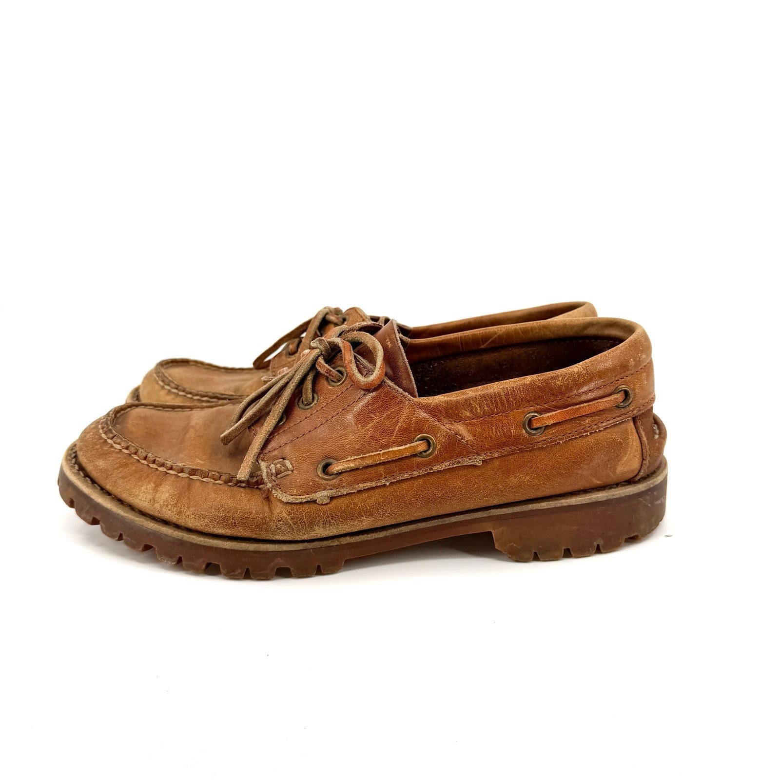 Vintage 90s Backroads Tan 100% Genuine Leather Lug Sole Loafers Size US 9 / EU 42 - 5 Thumbnail