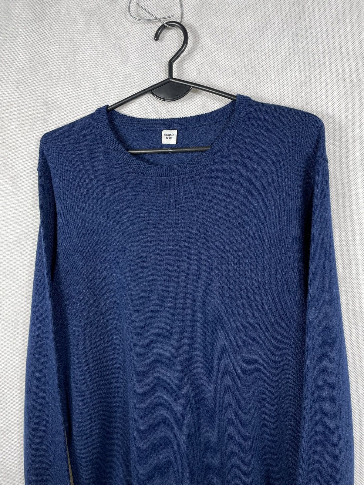 Designer × Hermes Hermes 100% Wool Navy Sweater Jumper Pull Luxury Old Money Size L / US 10 / IT 46 - 4 Thumbnail