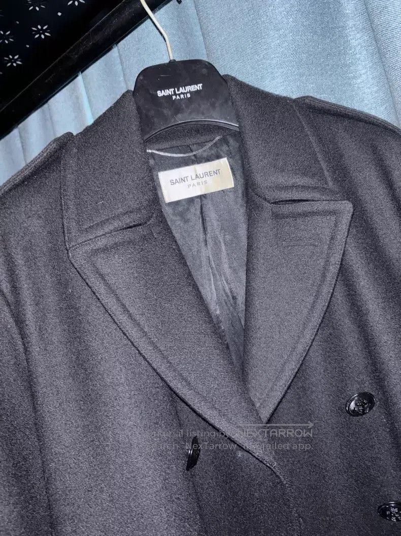 Saint Laurent Paris Saint Laurent Paris Navy button double-breasted coat Size US S / EU 44-46 / 1 - 6 Thumbnail