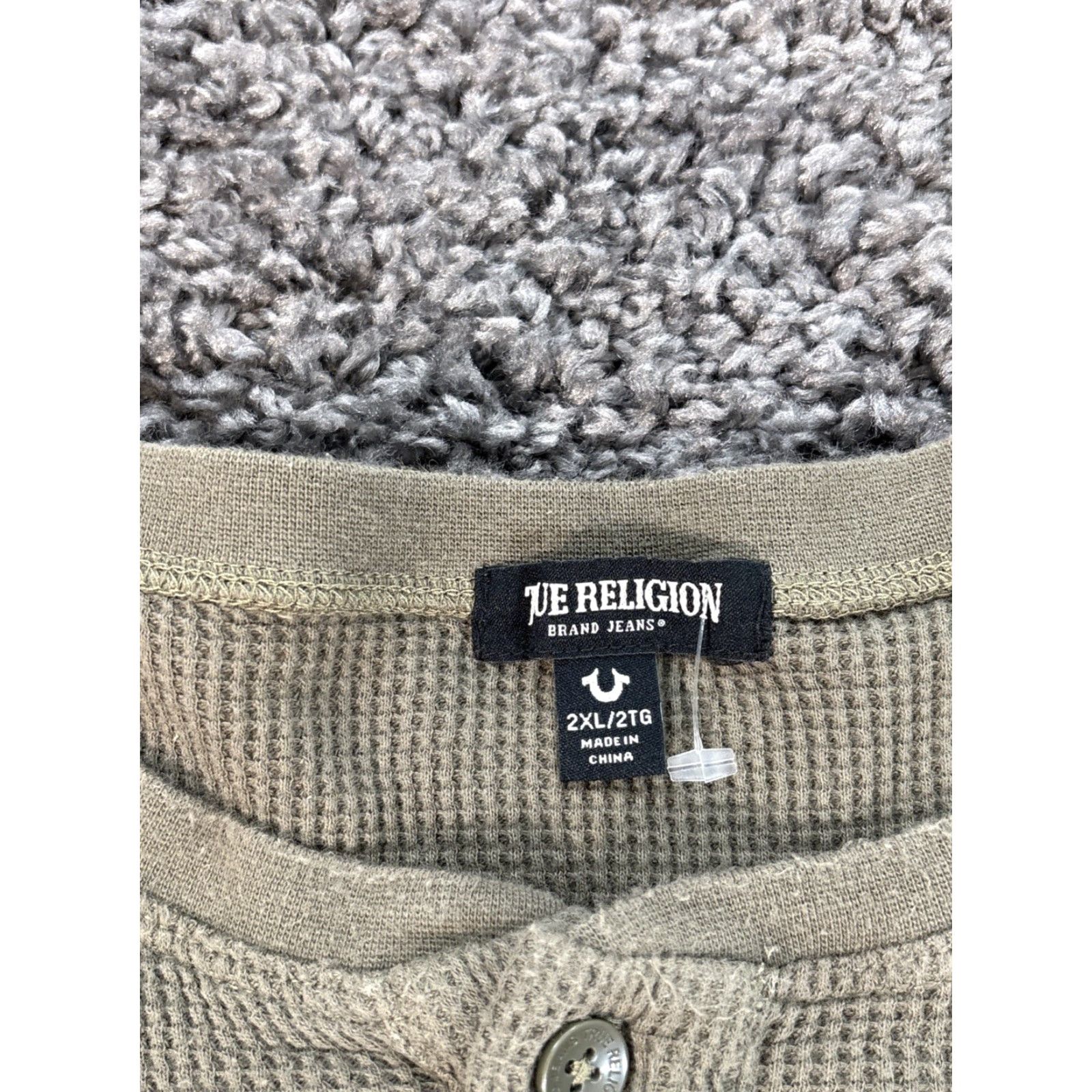 True Religion True Religion Henley Shirt Long Sleeve Button 2XL Mens Green Casual Size US XXL / EU 58 / 5 - 5 Thumbnail