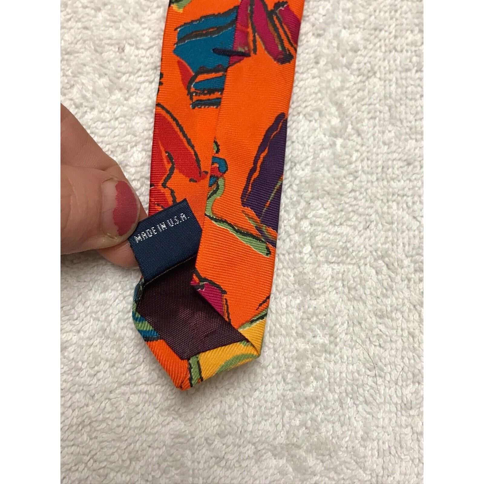 Gap Gap Orange Novelty 100% Silk Tie Necktie Jackets Outerwear Size ONE SIZE - 7 Thumbnail