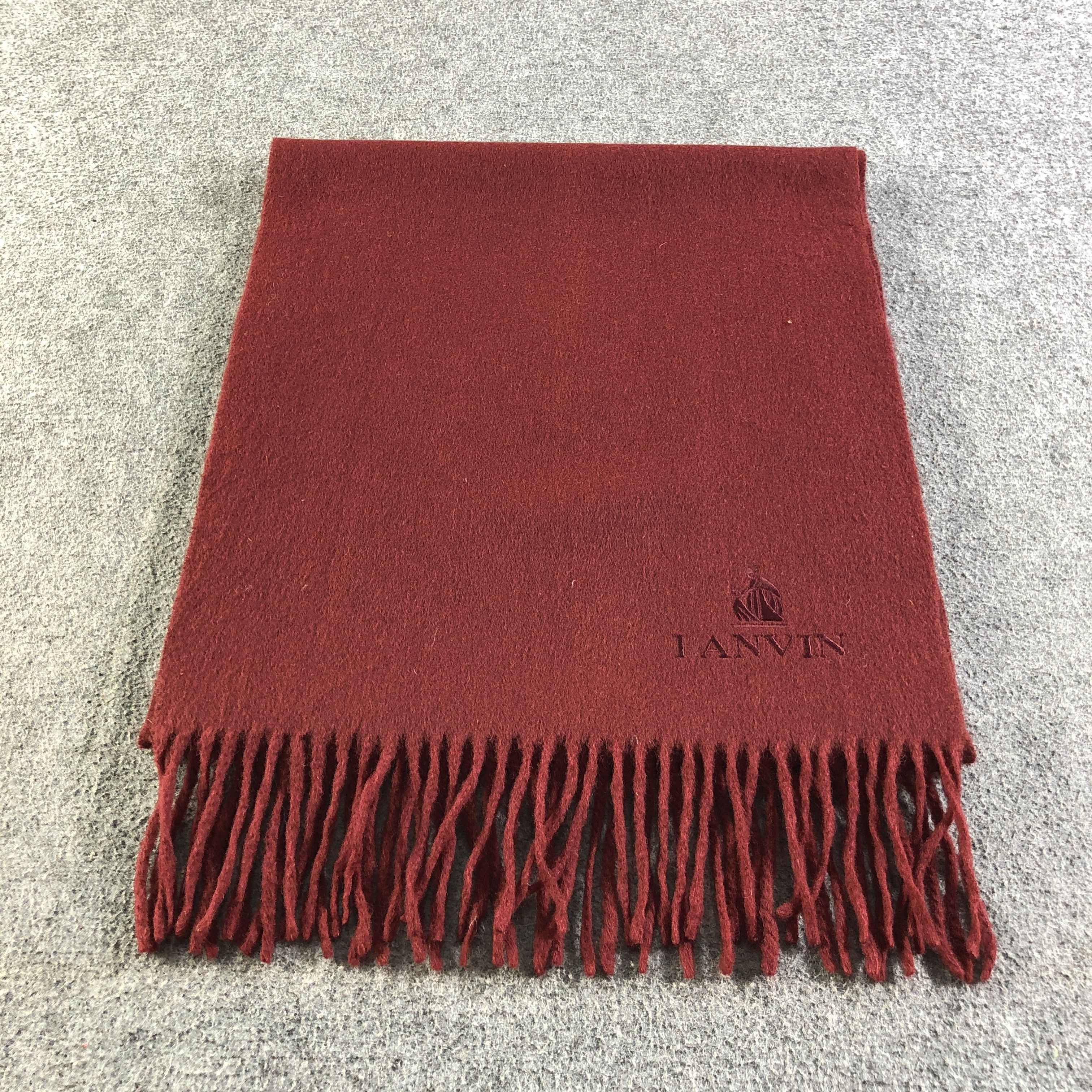 Lanvin Lanvin Plain Cashmere Scarf Muffler Neckwear V2725 Size ONE SIZE - 2 Thumbnail