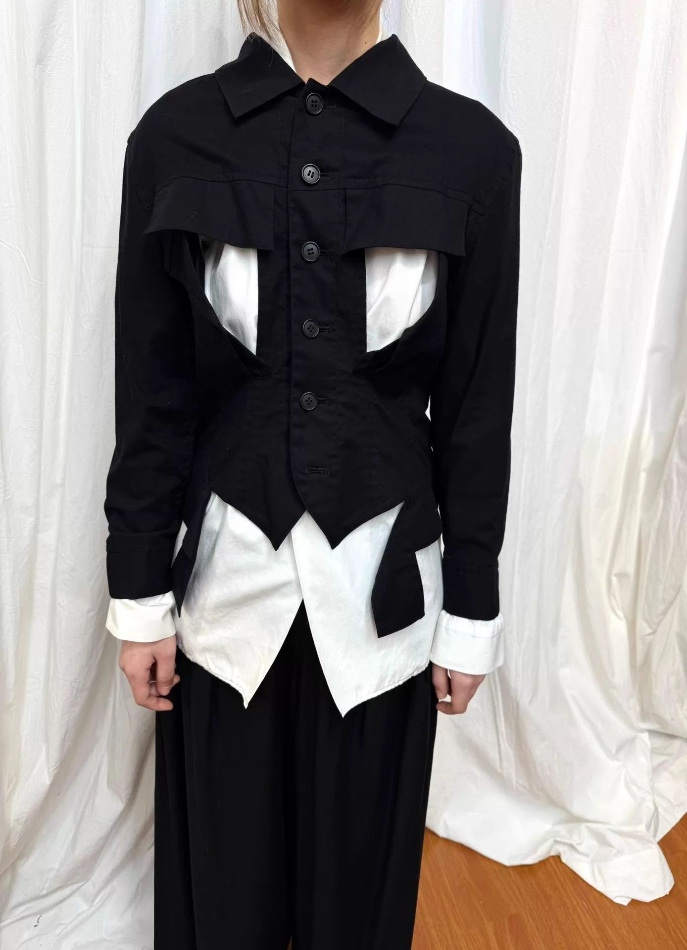 Yohji Yamamoto Yohji Yamamoto Cutout Waist Cotton Suit 3 New With Tags Size L / US 10 / IT 46 - 3 Thumbnail