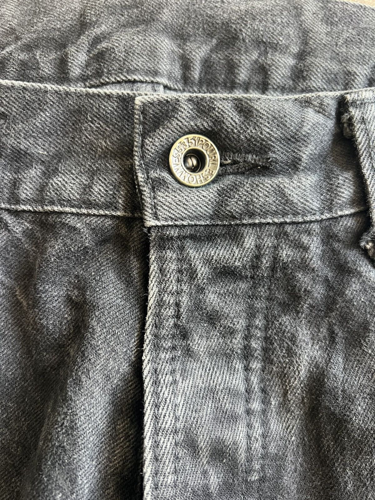 5351 POUR LES HOMMES Y2K 5351 Pour Les Homme Flare Python Black Denim Size US 33 - 9 Thumbnail