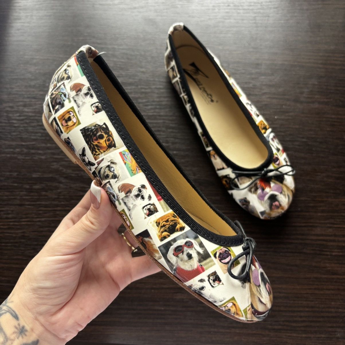 Other Vintage Funny Ballet Shoes With Dogs :) Size US 6 / IT 36 - 2 Thumbnail