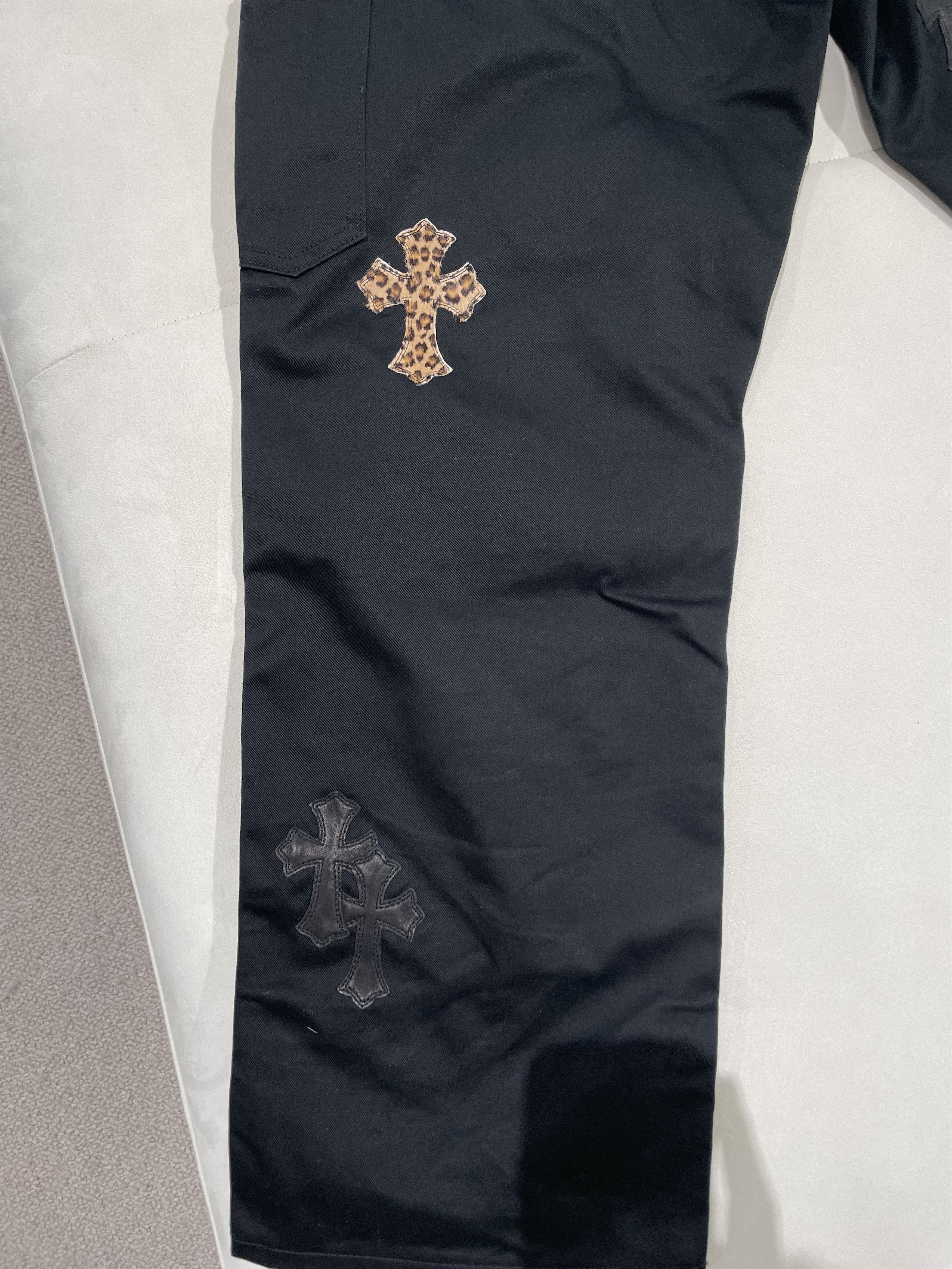Chrome Hearts Chrome Hearts Leopard Black Cross Leather Patch Jeans Size US 36 / EU 52 - 19 Thumbnail