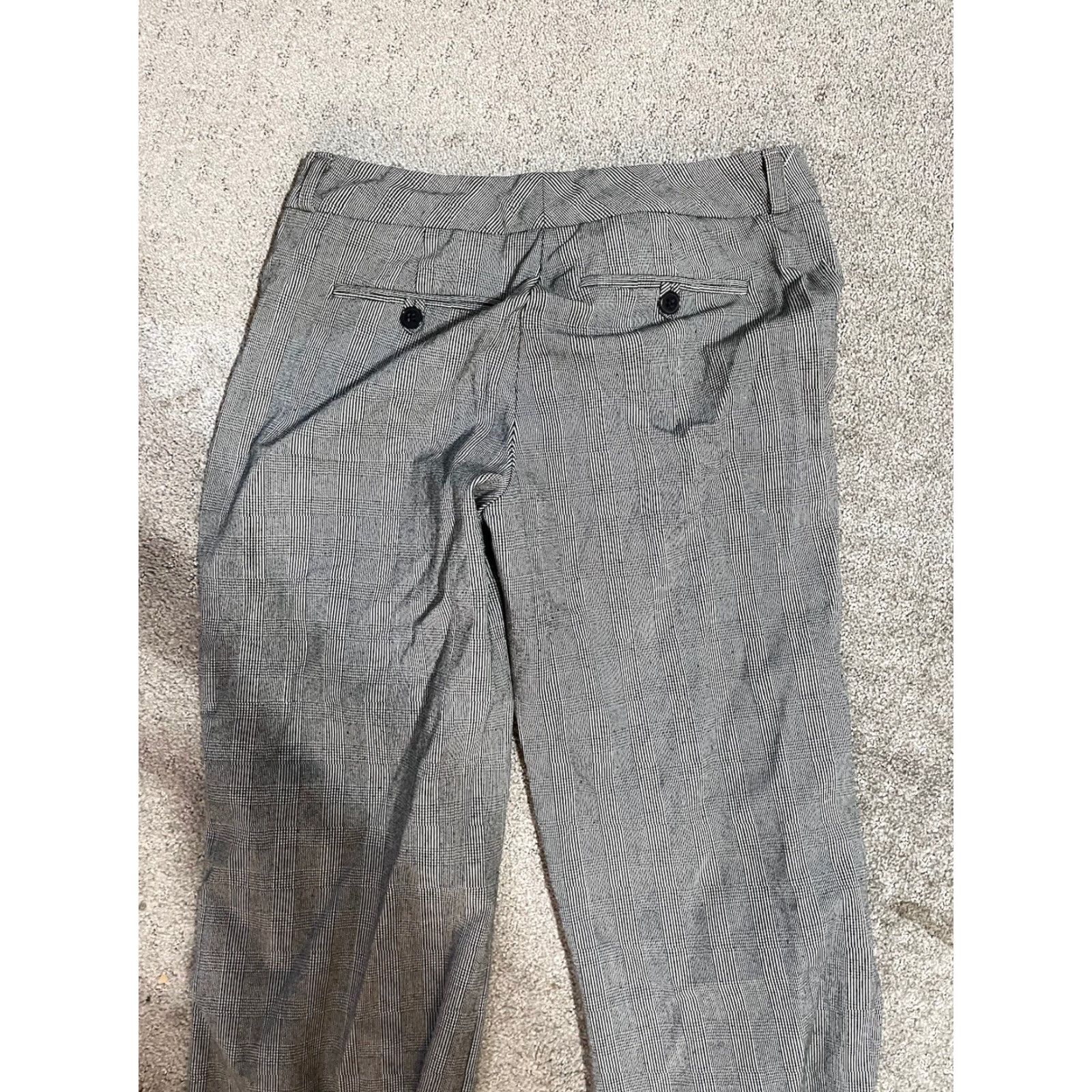 Vintage New York & Company Chino Pants Women Size 4 Gray Wide-Leg Stretch Plaid Womens Size 27" / US 4 / IT 40 - 4 Thumbnail