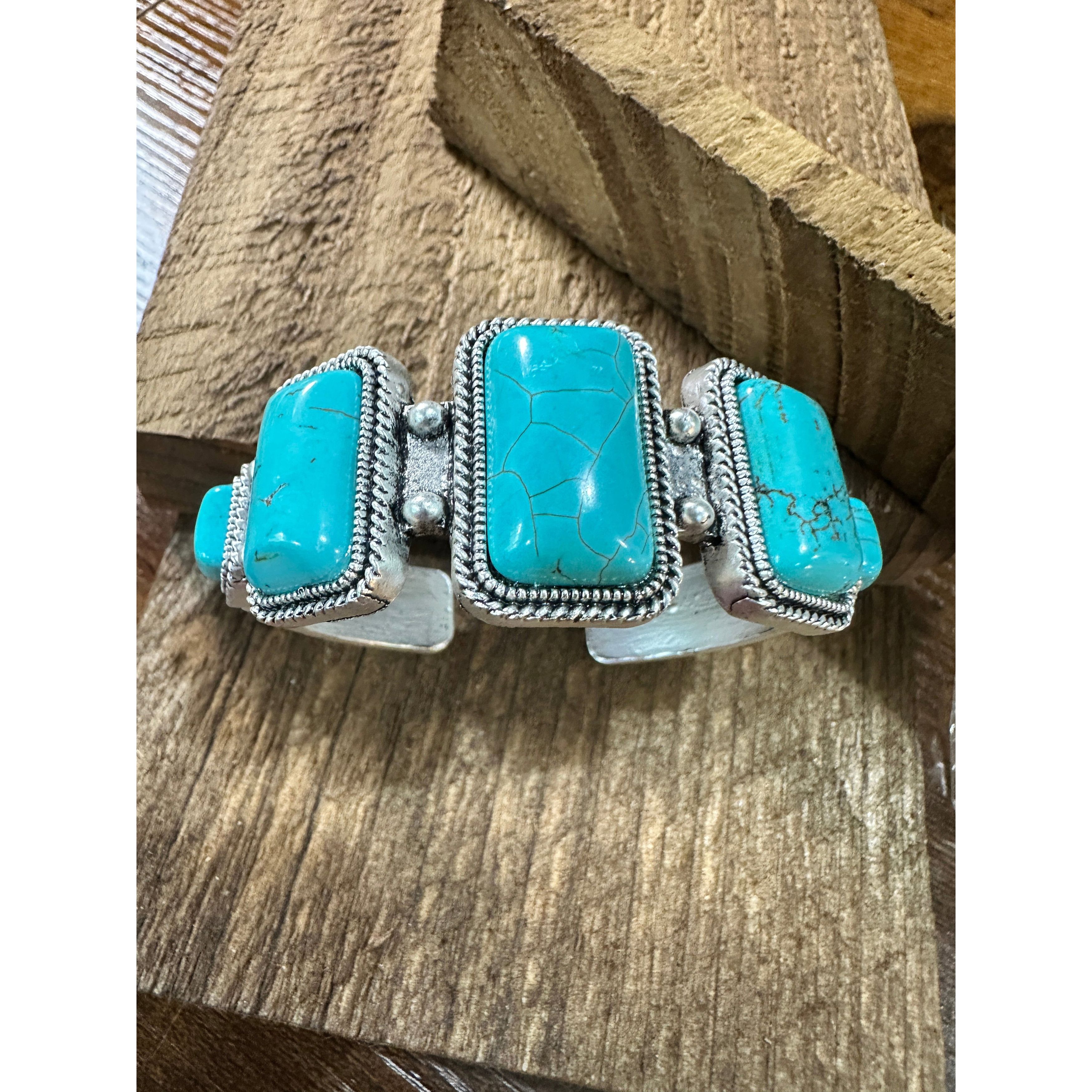 Other Turquoise Cuff Bracelet - Elegant Navajo Design, Boho Southw Size ONE SIZE - 9 Thumbnail