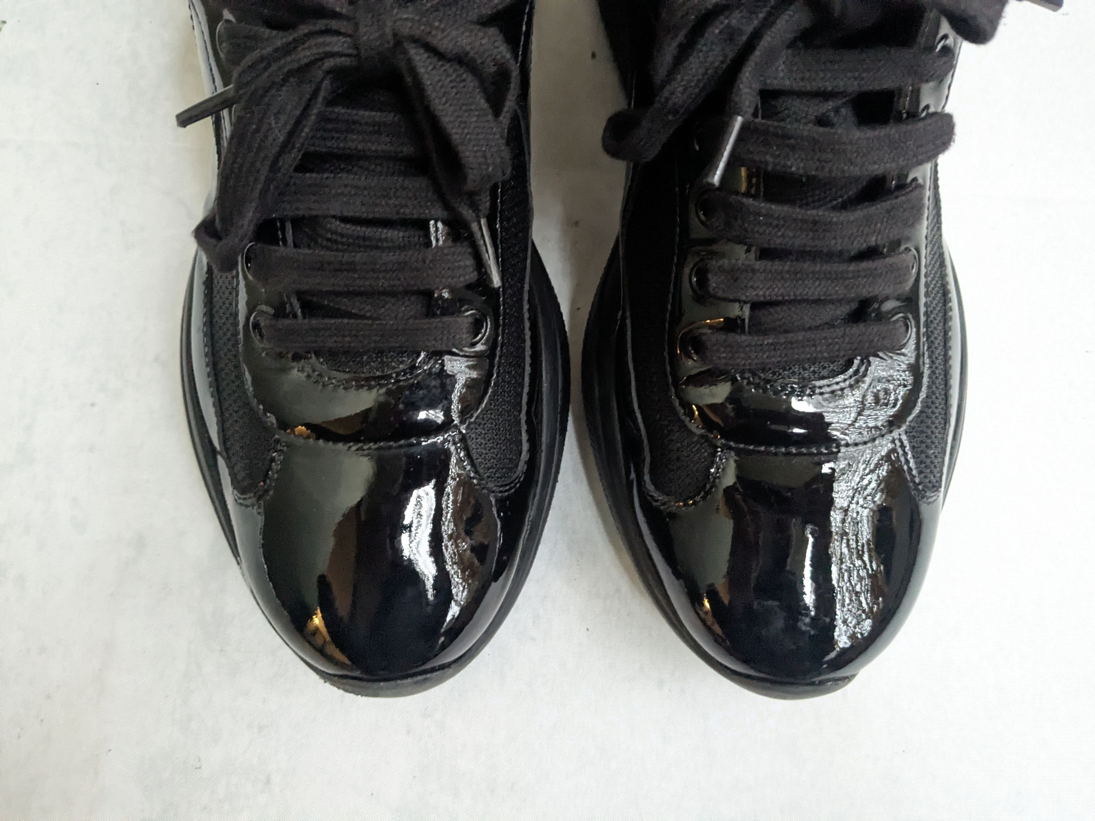 Prada Prada America's Cup Sneakers Black Patent Leather 8 Red Size US 8 / EU 41 - 3 Thumbnail