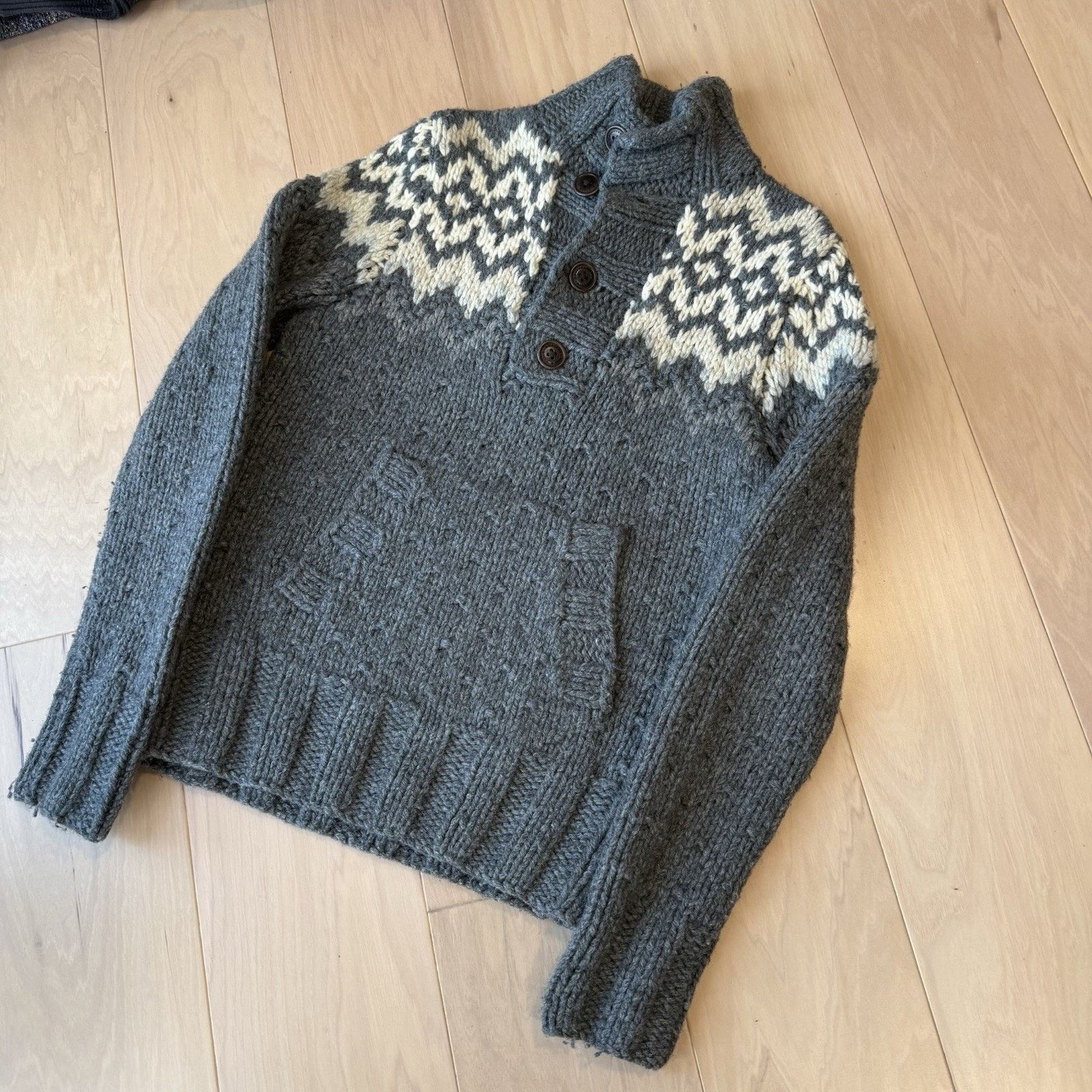 Abercrombie & Fitch Vintage Abercrombie & Fitch Sweater Medium Gray Fair Isle Size US M / EU 48-50 / 2 - 11 Thumbnail