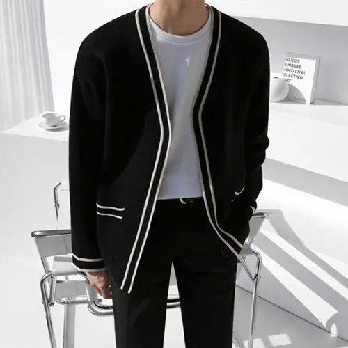 VIBE Black Knit Cardigan Sweater Size US XL / EU 56 / 4 - 1 Thumbnail