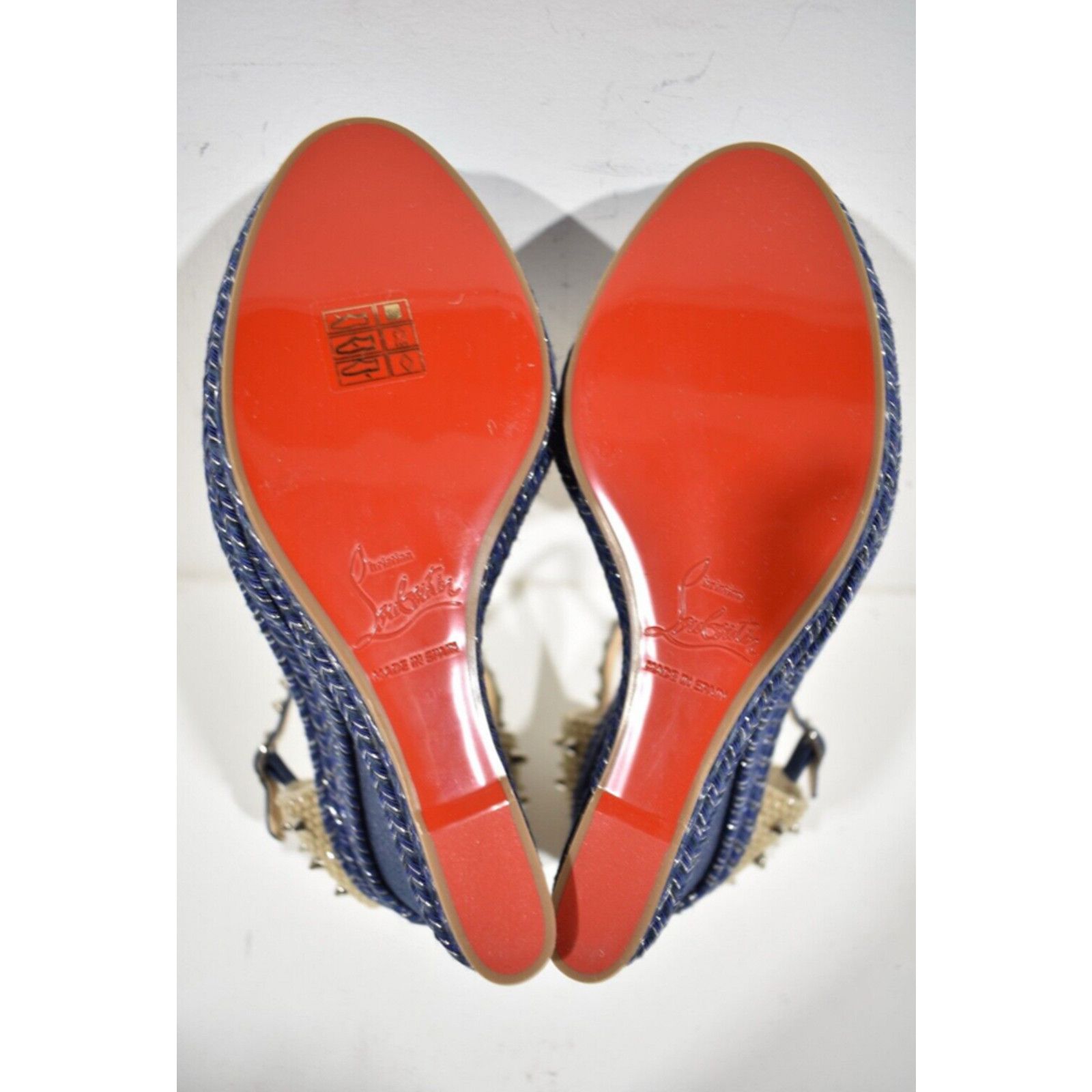Christian Louboutin Madmonica 120 Blue Denim Platform Wedge Sandal Heel Pump 40 Size US 10 / IT 40 - 12 Thumbnail