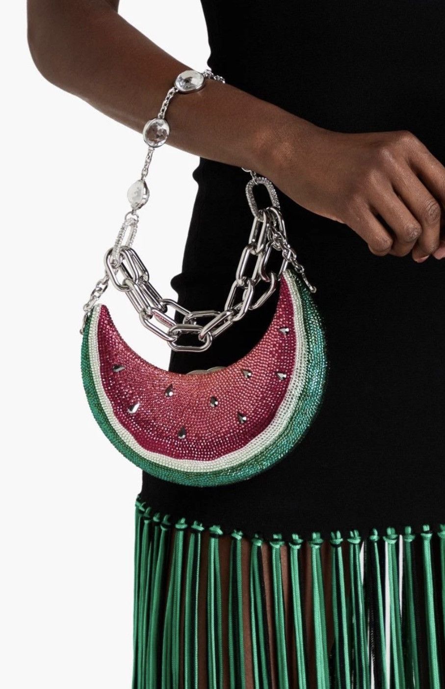 Judith Leiber Judith Leiber Watermelon Crystal-Embelliished Clutch Size ONE SIZE - 5 Thumbnail