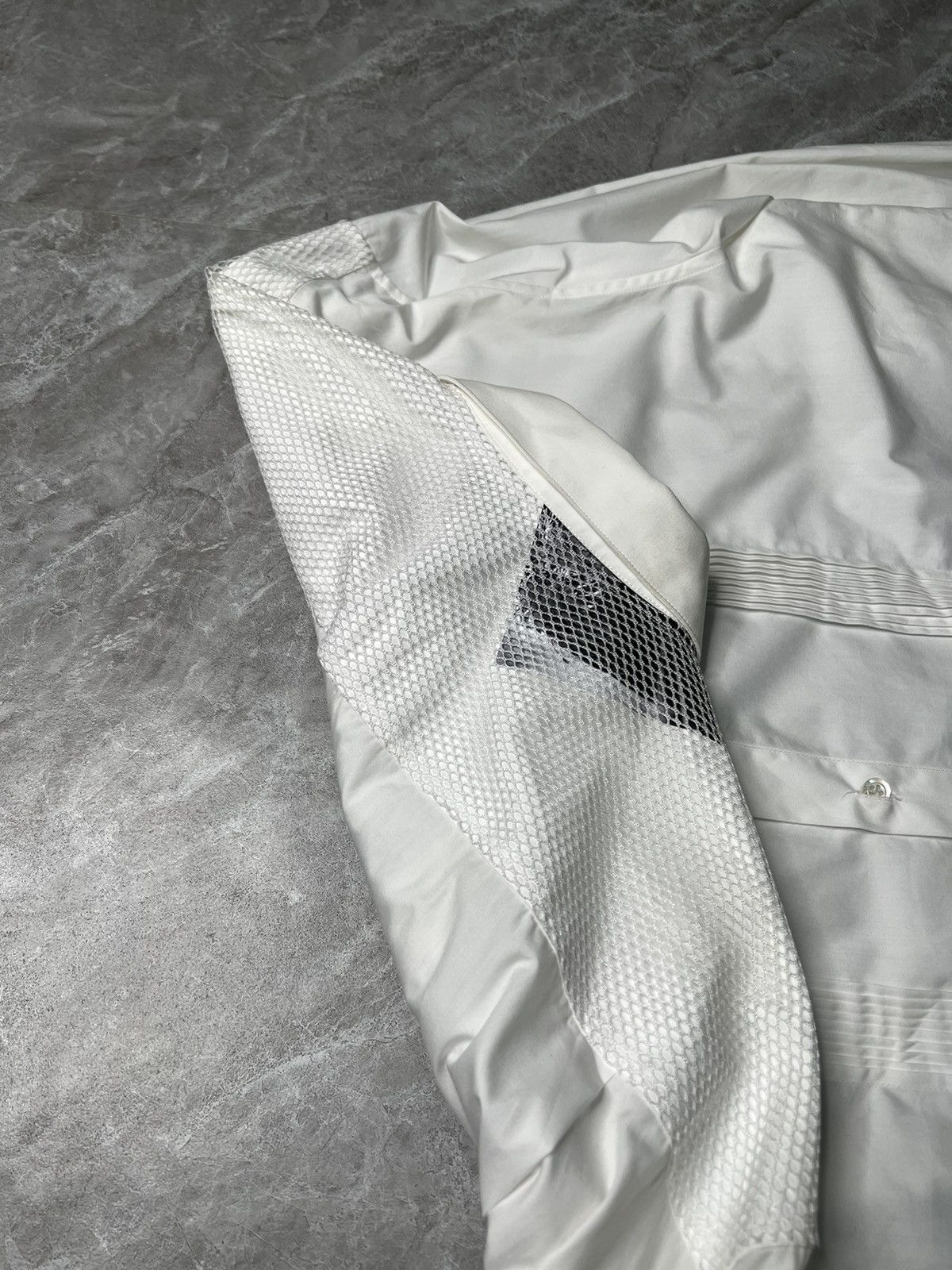 Raf Simons Raf Simons S/S 19 L/S With Pleats & Mesh Pierced Man Shirt Size US S / EU 44-46 / 1 - 8 Thumbnail