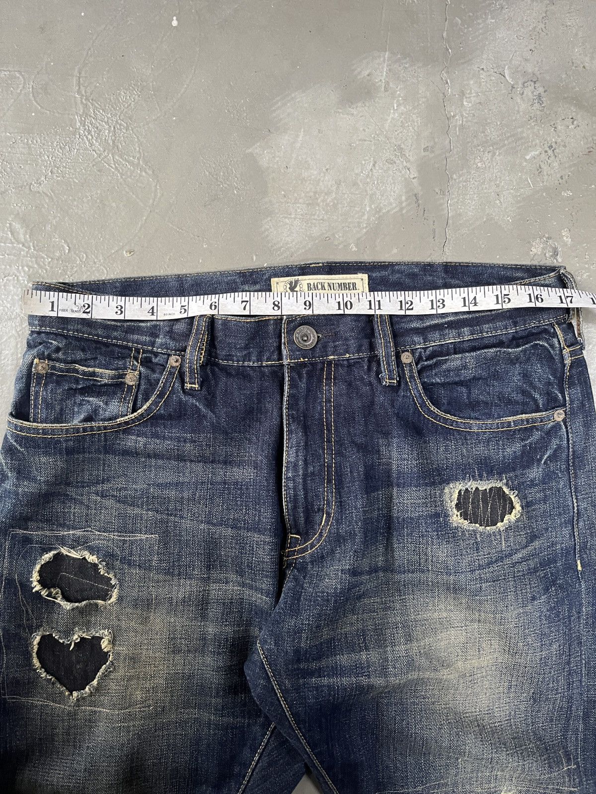 Japanese Brand Distressed Back Number Boro Sashiko Style Patchwork Capri Size US 34 / EU 50 - 8 Thumbnail