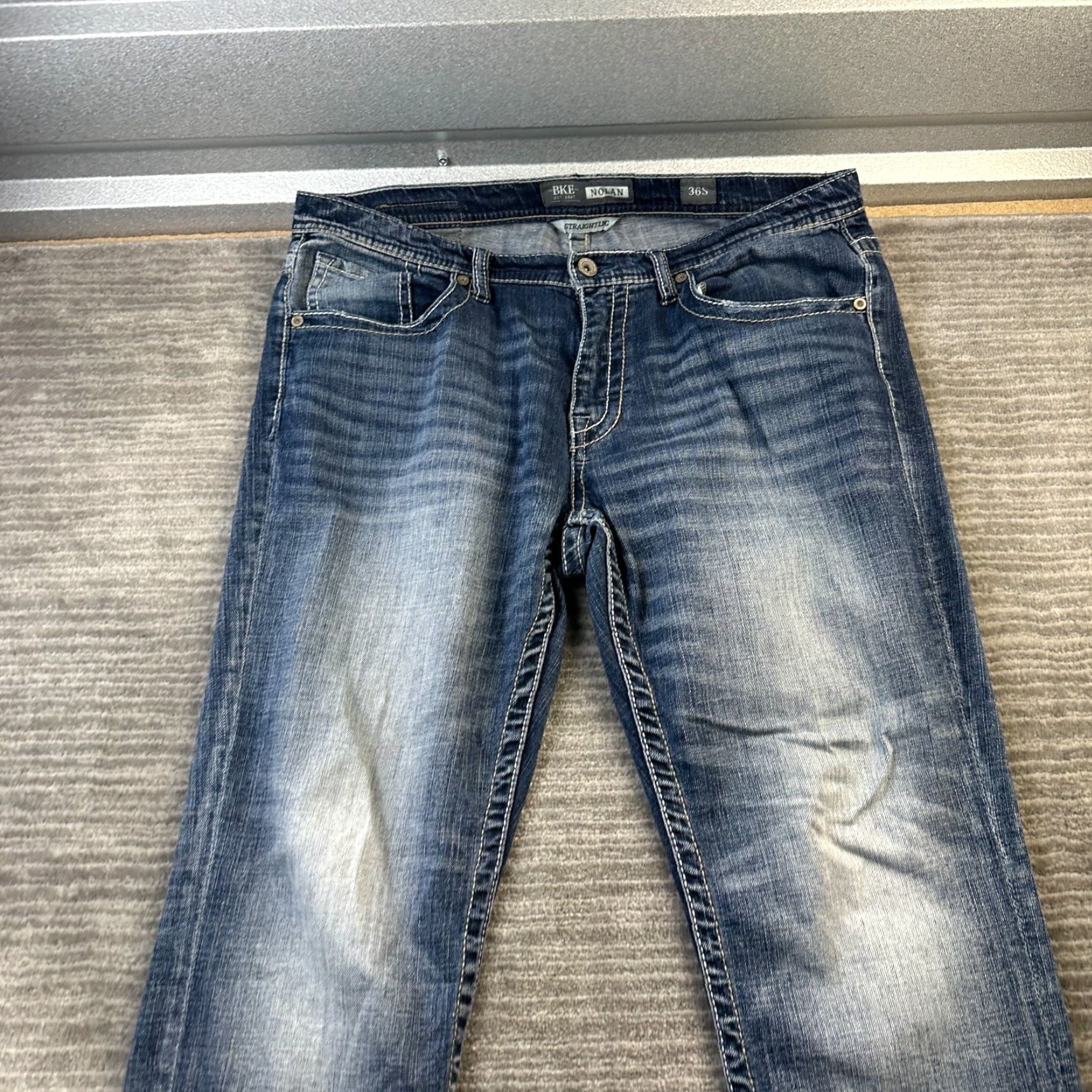 Vintage BKE Jeans Mens 36 Nolan Blue Denim Pants Cowboy Rodeo Straight 5-Pocket Regular Fit Jeans Buckle BKE Brand Mens Size US 36 / EU 52 - 3 Thumbnail