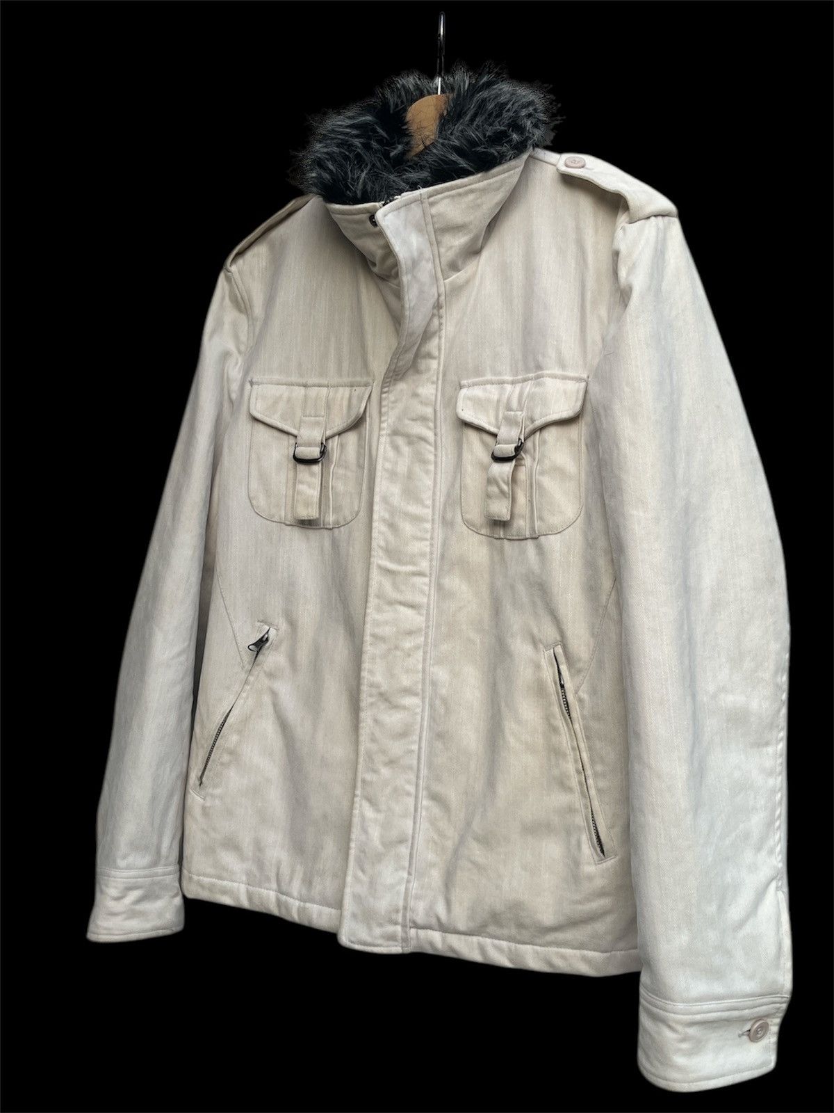 14th Addiction Louis Chavlon Faux Fur Collar Moleskin Jacket Size US L / EU 52-54 / 3 - 6 Thumbnail