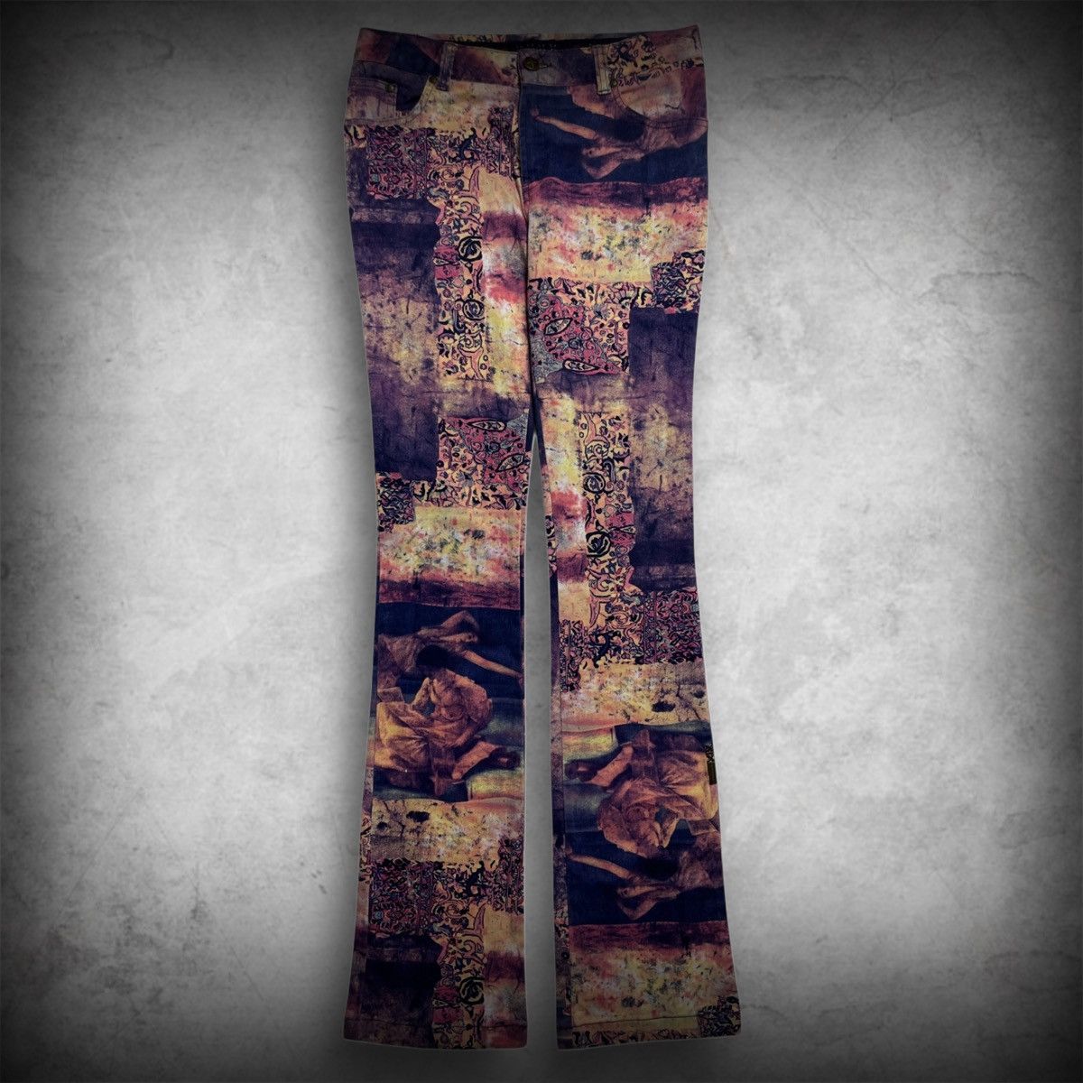 Other XIX Art Patchwork Pants Flare Korean Brand W 29 Size US 29 - 1 Thumbnail