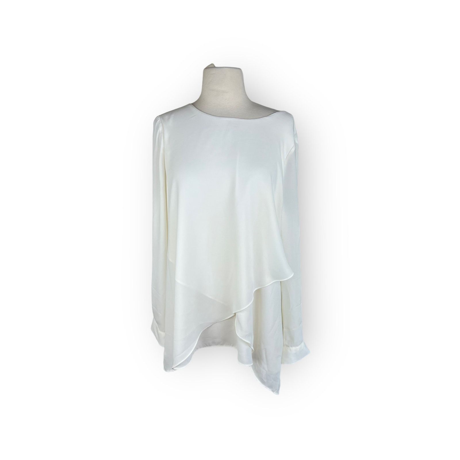 Nordstrom The Limited Cream Tunic Asymmetrical Swing Blouse | Size L / US 10 / IT 46 - 6 Thumbnail