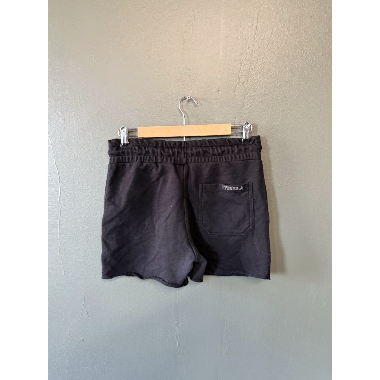 YoungLA YoungLA Mens Black Athletic Sweatshorts S Drawstring Athletic Shorts Size ONE SIZE - 2 Thumbnail