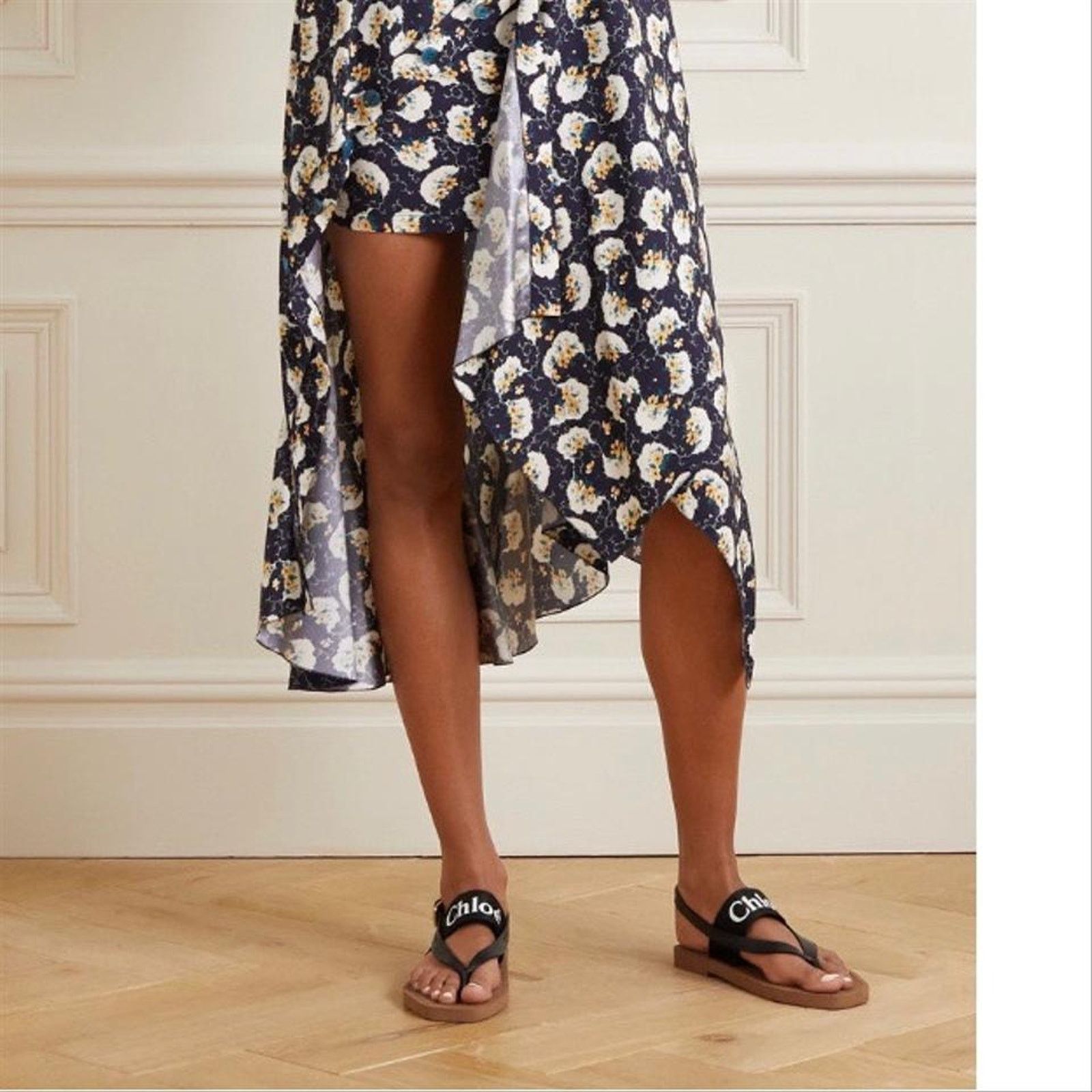 Chloe CHLOE woody logo printed canvas leather sandals Size US 12 / IT 42 - 3 Thumbnail