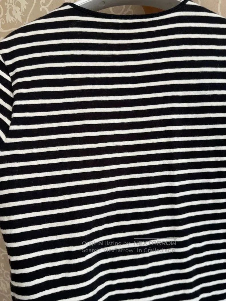 Saint Laurent Paris YSL Black White Stripe Short Sleeve T-shirt. Size US S / EU 44-46 / 1 - 8 Thumbnail