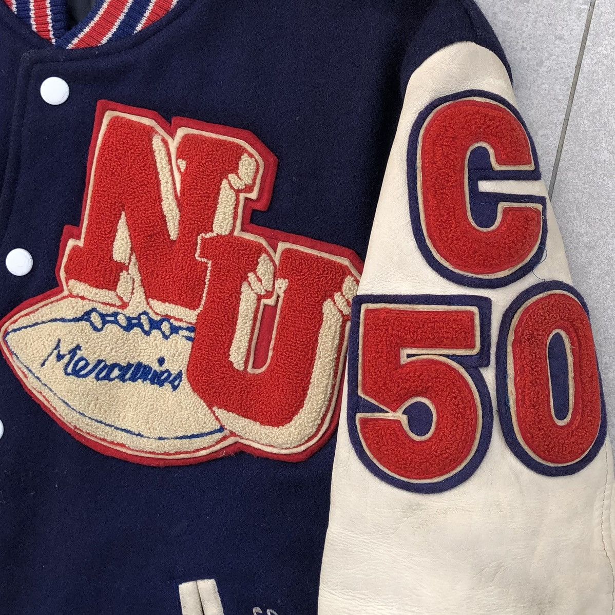 Vintage Vintage NU Basketball Latterman Wool Leather Varsity Jacket Size US M / EU 48-50 / 2 - 9 Thumbnail
