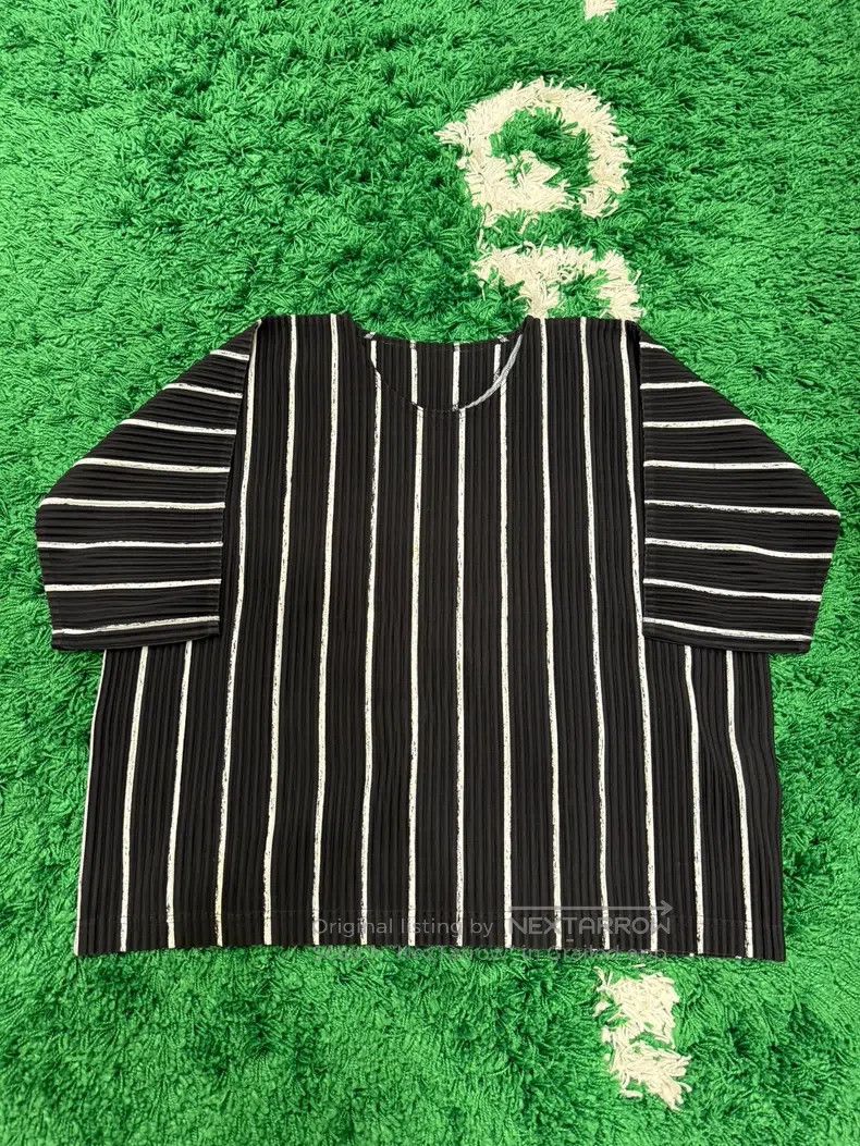 Issey Miyake Issey Miyake Pleated Striped Short Sleeve Size US M / EU 48-50 / 2 - 1 Thumbnail