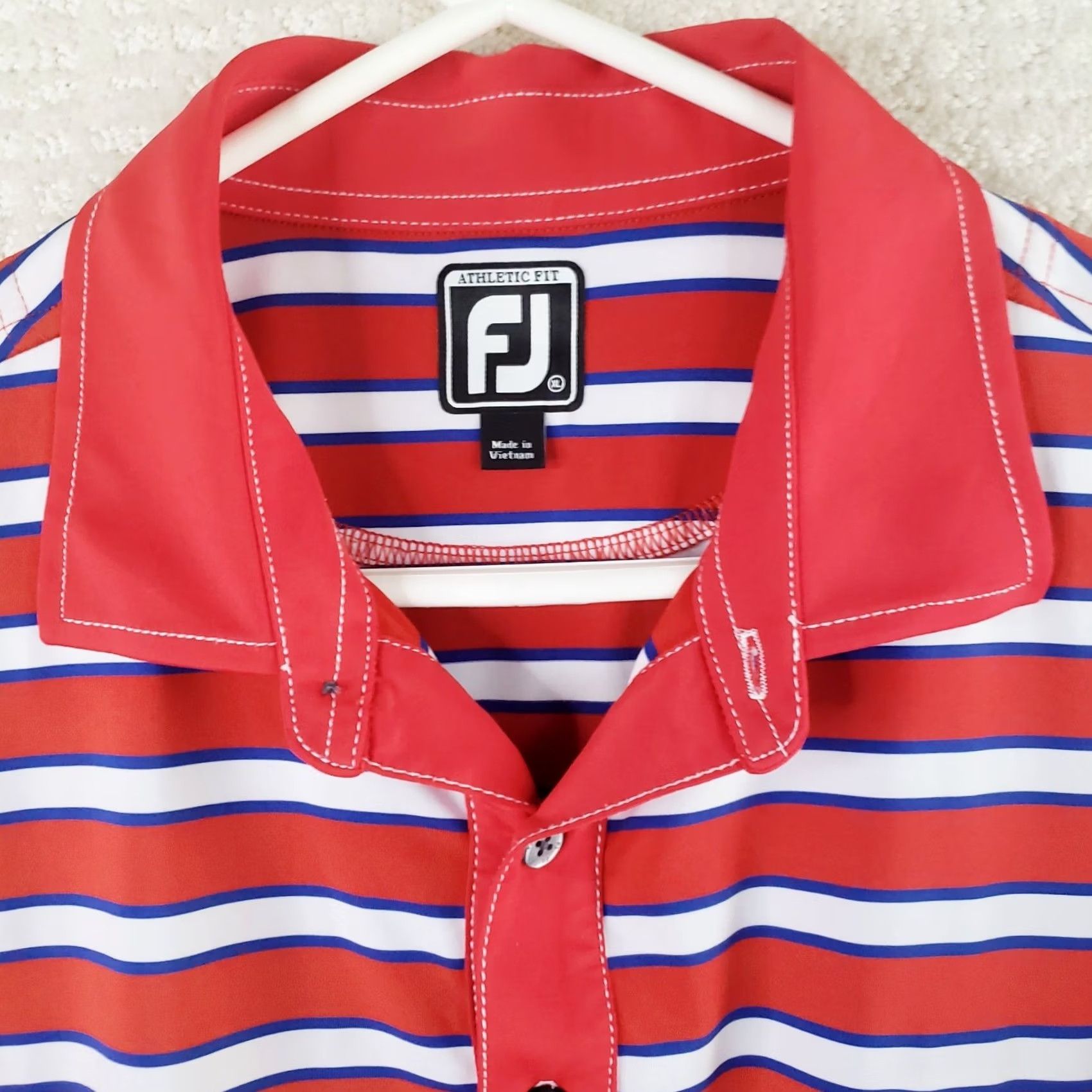 Footjoy FootJoy Polo Shirt Mens XL Multicolor Striped Golf Performance SS Fripp Island Logo Size US XL / EU 56 / 4 - 4 Thumbnail