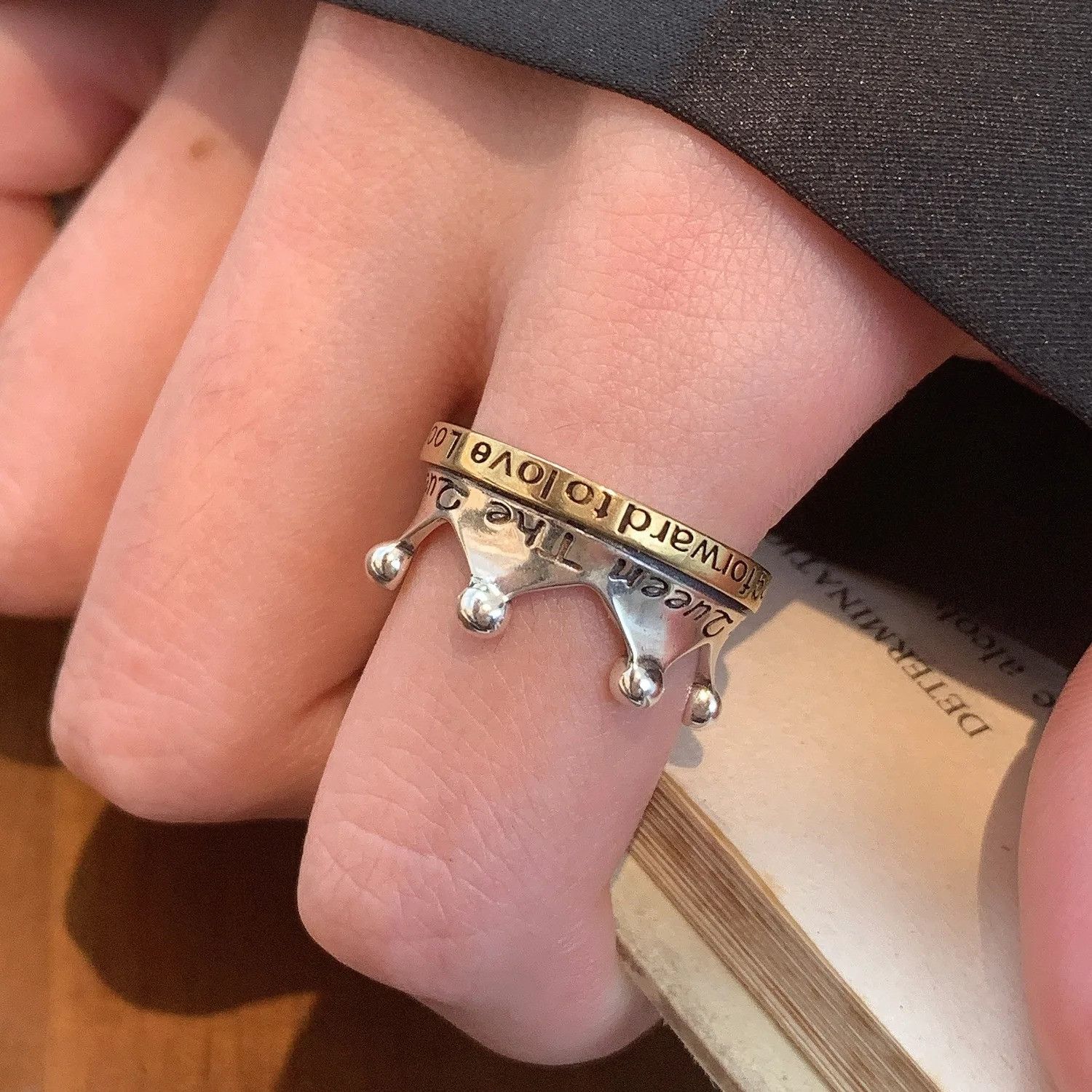 Japanese Brand × Jewelry × Vintage Retro Crown Ring Size ONE SIZE - 3 Thumbnail