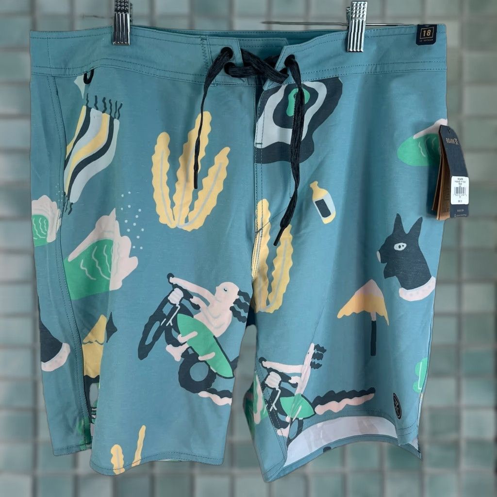 Roark ROARK The Passage Short Board Shorts Men’s Size 33 Turquoise Lined Casual Gym Size US 33 - 1 Thumbnail