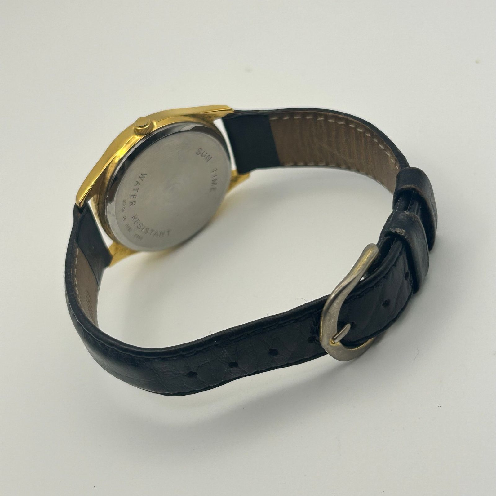 Other ISU Gold Tone Black Leather Women’s Watch New Battery Size ONE SIZE - 5 Thumbnail
