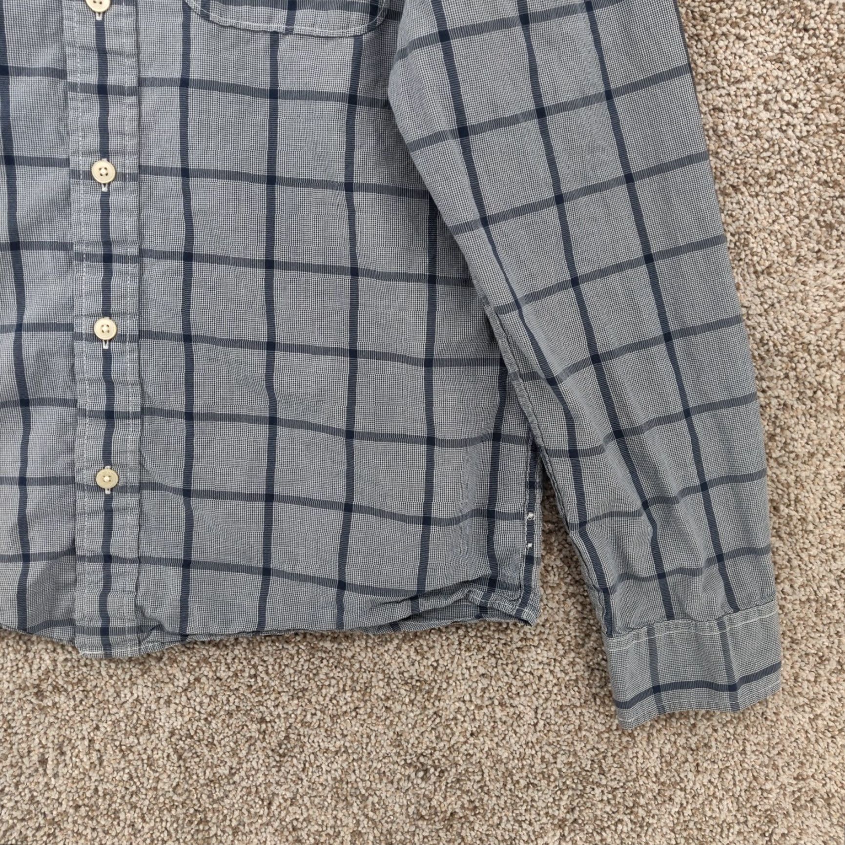 Abercrombie & Fitch Abercrombie & Fitch Muscle Shirt Mens Large Blue Plaid Button-Up Long Sleeve Casual Shirt Size US L / EU 52-54 / 3 - 4 Thumbnail