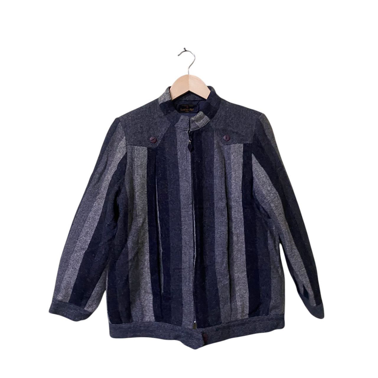Japanese Brand Luchel nef Tokyo wool zip up jacket striped design Size US L / EU 52-54 / 3 - 1 Thumbnail
