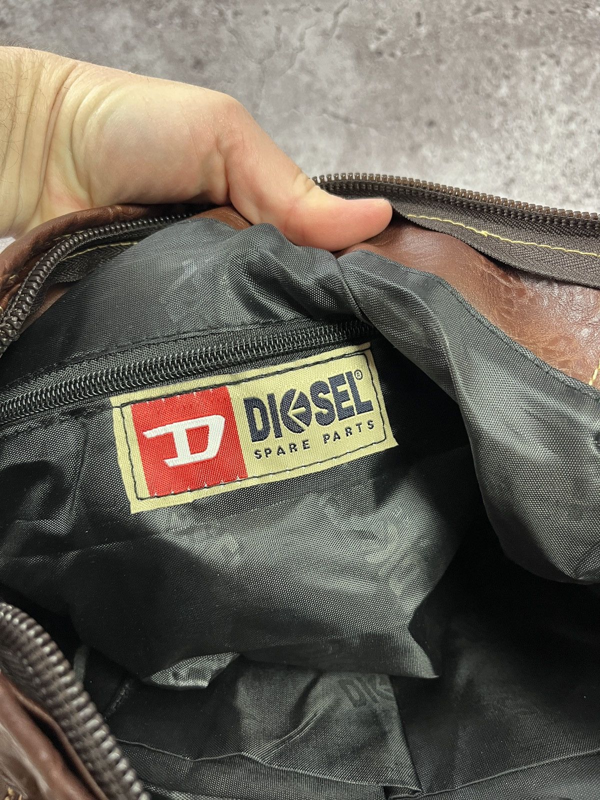 Diesel Diesel Faux Leather Shoulder Bag Multi Pocket Vintage Y2K Size ONE SIZE - 17 Thumbnail
