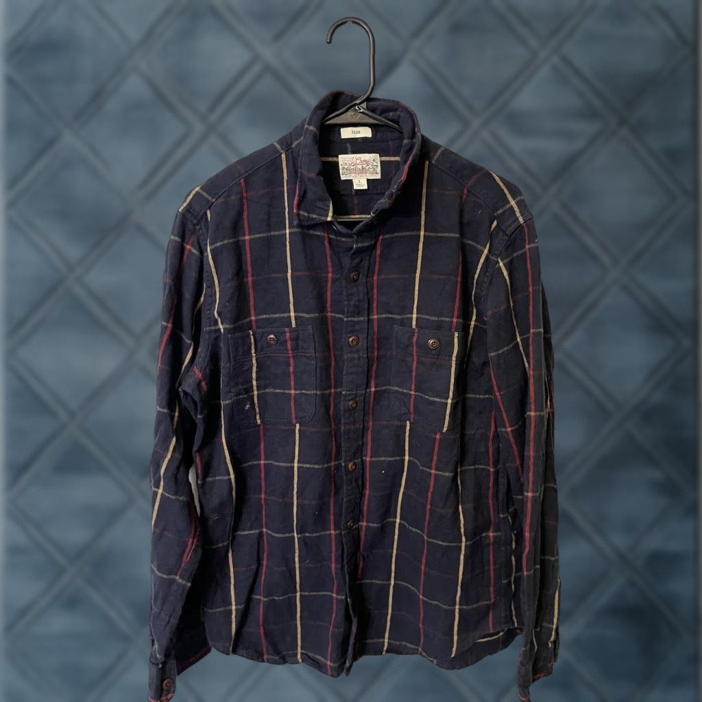 J.Crew J.CREW Men's L Button-Up Flannel Shirt Blue Plaid Slim Fit Midweight Cotton Long Sleeve Casual Workwear Shirt Size US L / EU 52-54 / 3 - 1 Thumbnail