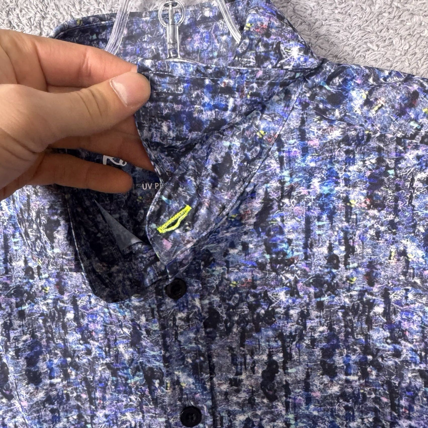 Robert Graham Robert Graham Shirt Men S Watercolor Abstract Geometric Art Galaxy Space Classic Blue Button-Up Long Sleeve Casual Workwear Outdoor Accessories Size US S / EU 44-46 / 1 - 6 Thumbnail