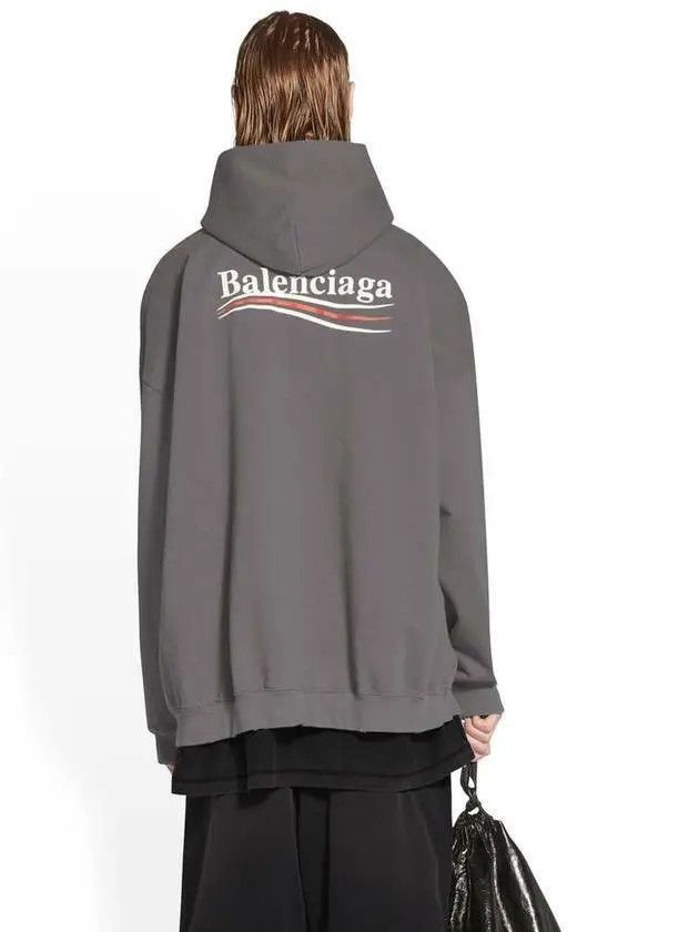 Balenciaga o1mt1gz1224 Political Campaign Hoodie Large Fit Dark Grey Size US XL / EU 56 / 4 - 7 Thumbnail