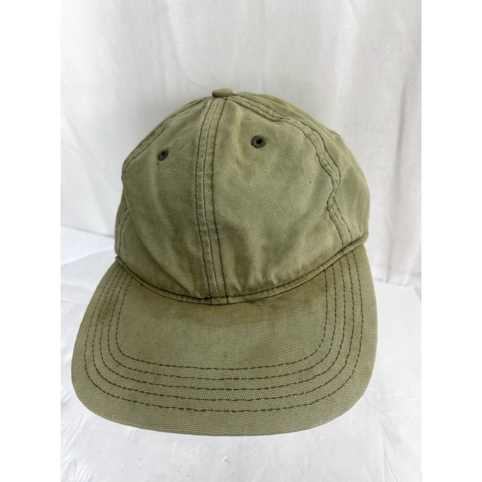 Carhartt VINTAGE Carhartt Strap Hat Hook And Loop Olive Green Missing Patch Baseball Cap Men One Size Adjustable Hats Mens Size ONE SIZE - 3 Thumbnail